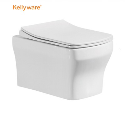 Chaozhou sanitary ware Rimless wall hung toilet with UF seat cover toilet  bowl