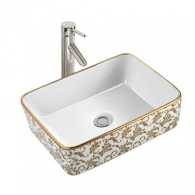 Modern  style carved porcelain bathroom sink ceramic art basin for home