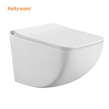 Water saving bathroom sanitary wares white color wall hung toilet  with toilet seat